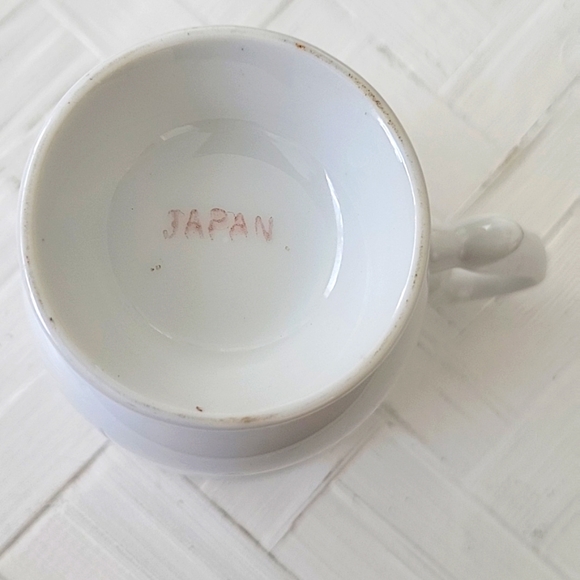 Vintage Wildflower Footed Pedestal Tea or Coffee Cup Mug with Handle Japan - Picture 6 of 6